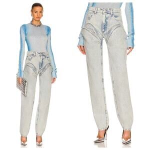 Y/PROJECT Cutout Rhinestone Skinny